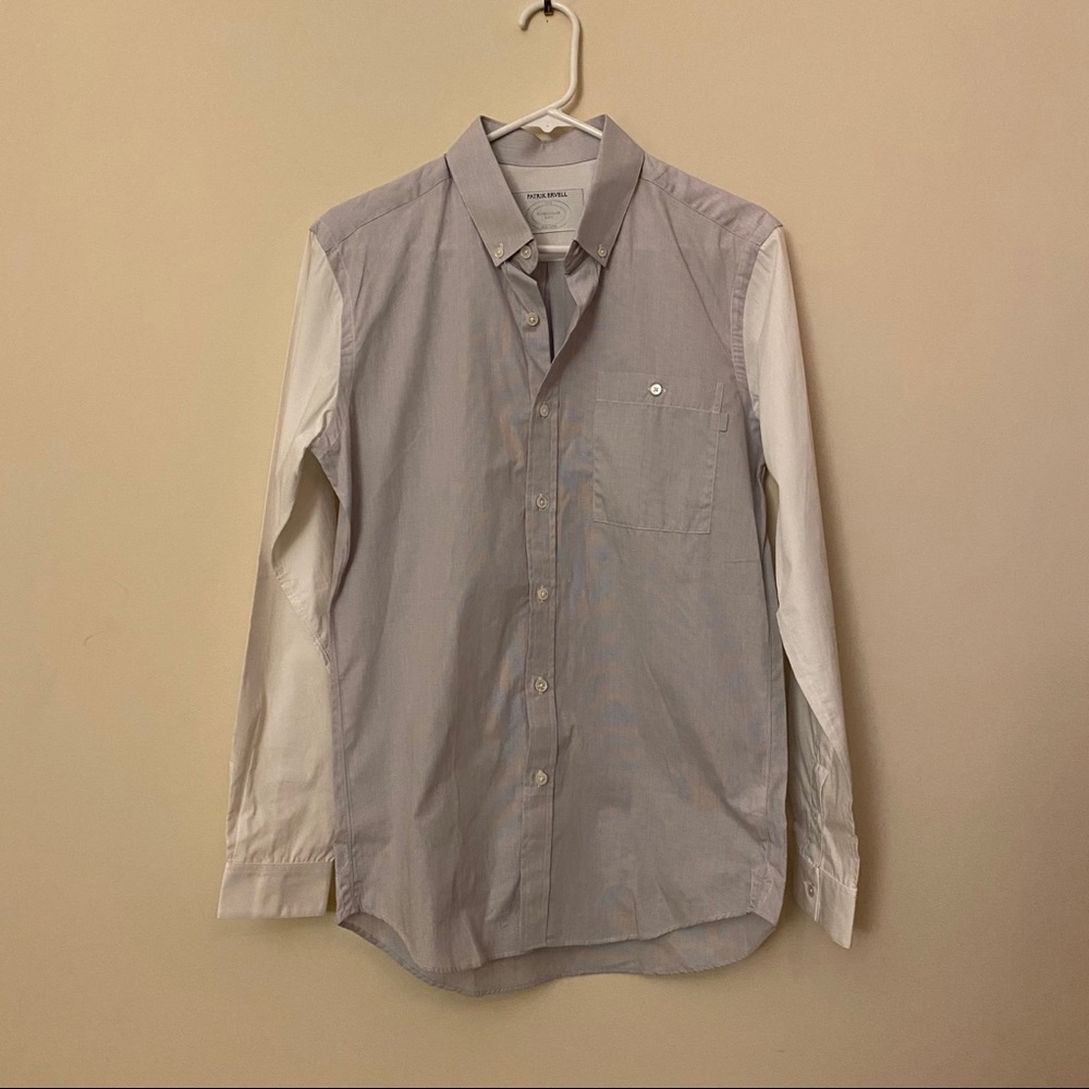 Patrik Ervell Casual Button-Down in White & Gray